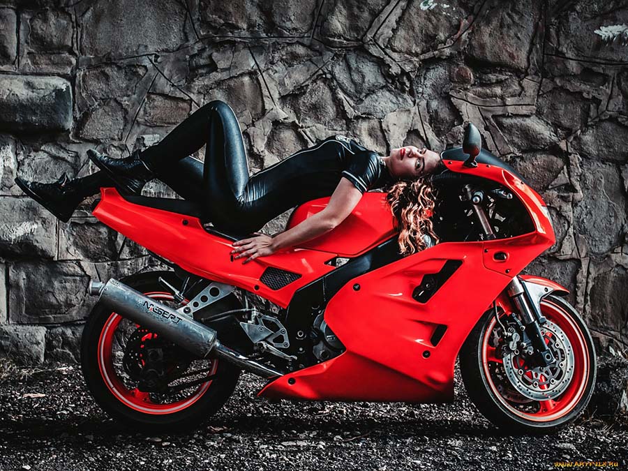 Beautiful girl Beautiful girls and motorcycles in Istanbul